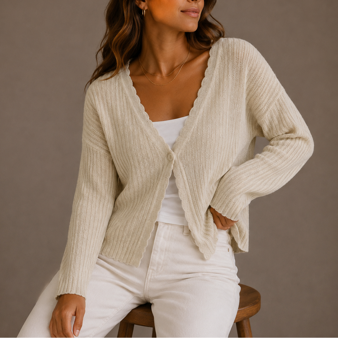 Women’s Knit Cardigan V-Neck Lightweight Button-Up – Casual, Everyday Wear