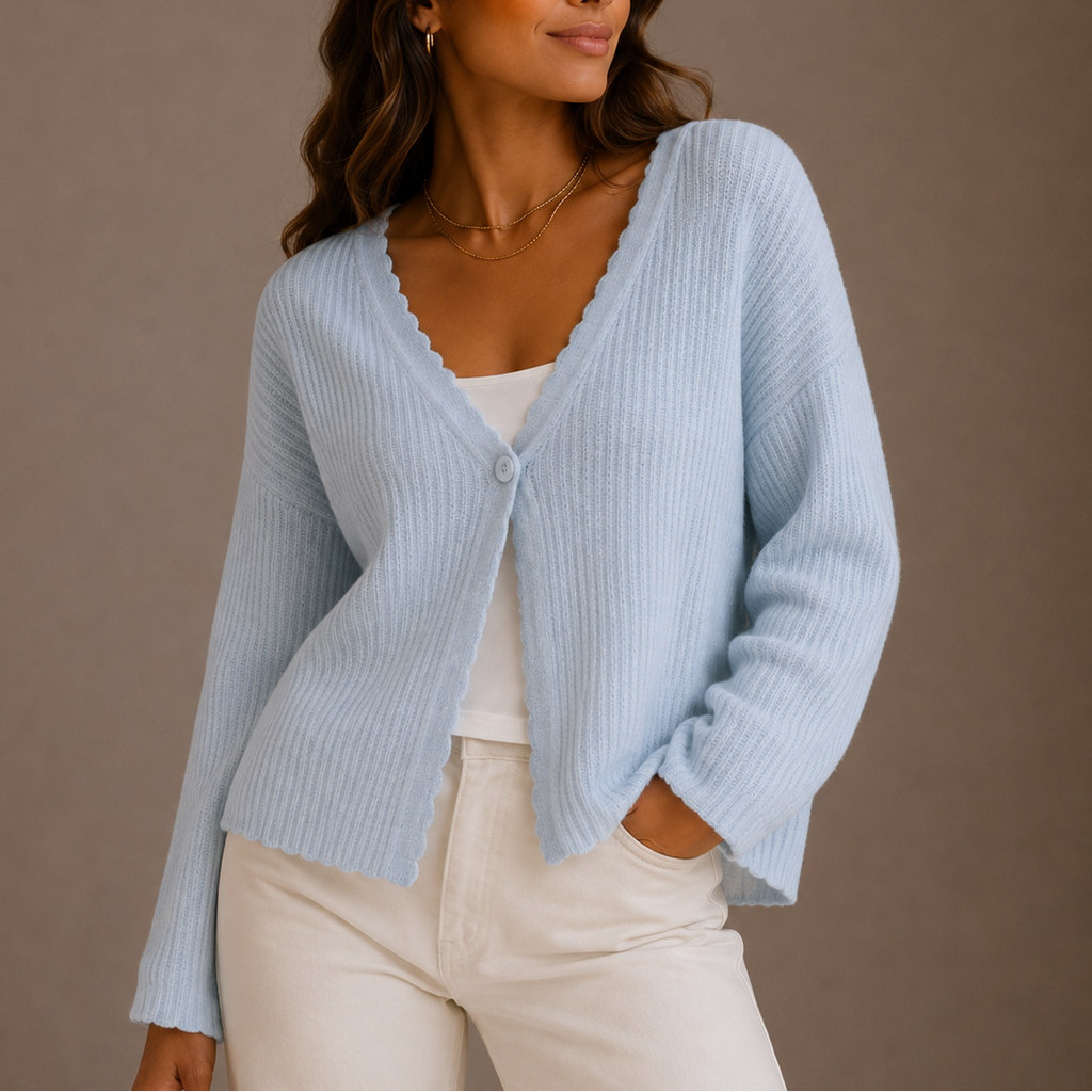 Women’s Knit Cardigan V-Neck Lightweight Button-Up – Casual, Everyday Wear