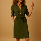 Women's Midi Casual Dress - Flattering Fit, Soft Fabric, Versatile Design for Work and Evening Wear