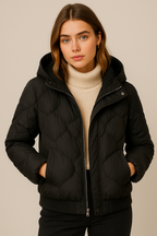Women's Quilted Puffer Jacket - Insulated Warmth - Casual Outerwear for Cold Weather Black