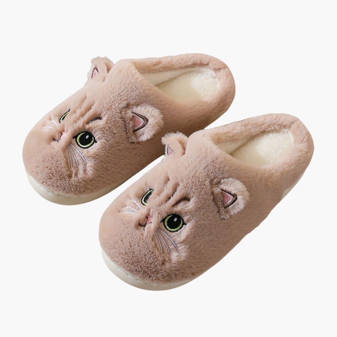 Women's Slip-On House Slippers with Cat Design
