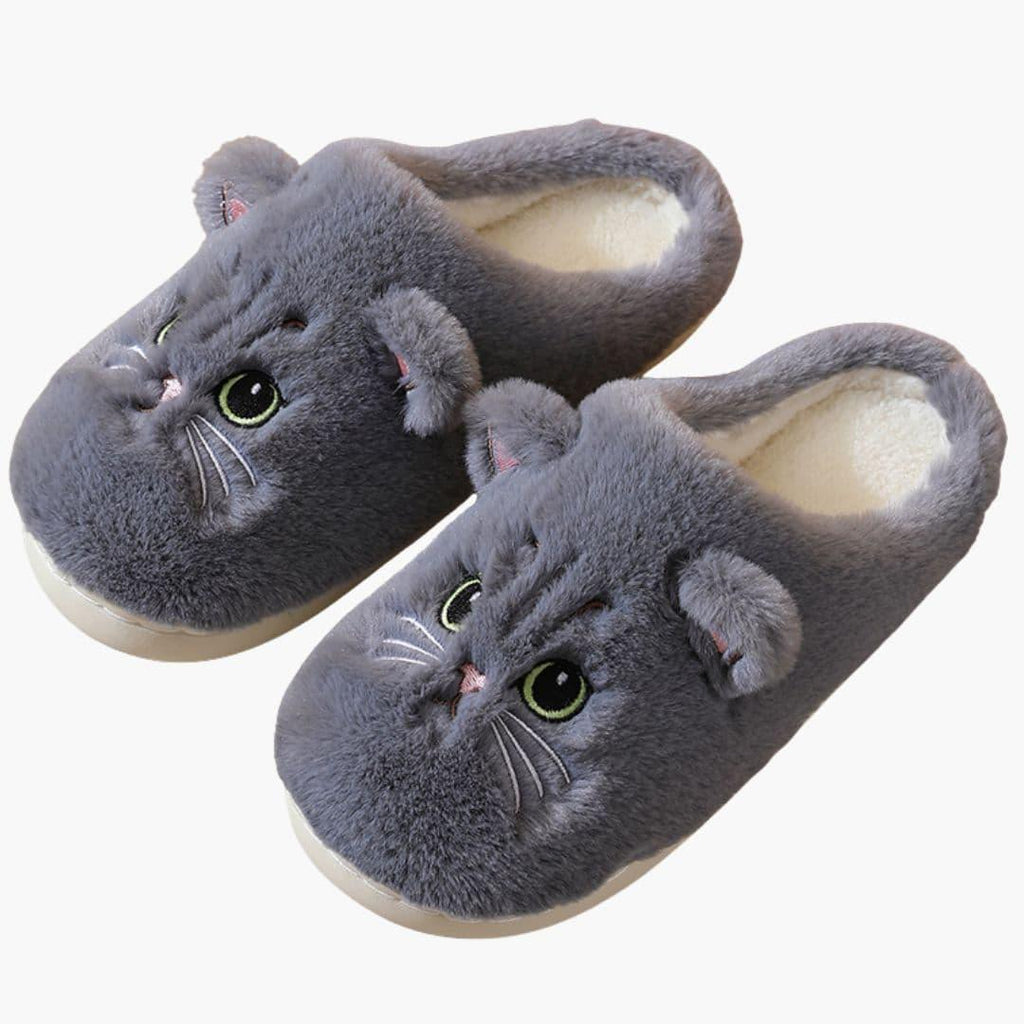 Women's Slip-On House Slippers with Cat Design