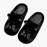 Women's Slip-On House Slippers with Cat Design