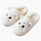 Women's Slip-On House Slippers with Cat Design