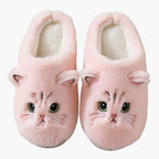 Women's Slip-On House Slippers with Cat Design