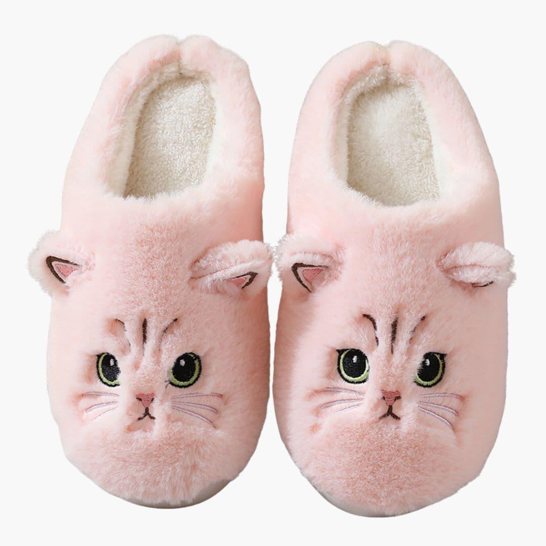 Women's Slip-On House Slippers with Cat Design