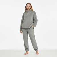 Women's Teddy Fleece Loungewear Set Hoodie & Trousers – Cozy, Relaxing