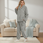 Women's Teddy Fleece Loungewear Set Hoodie & Trousers – Cozy, Relaxing
