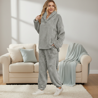 Women's Teddy Fleece Loungewear Set Hoodie & Trousers – Cozy, Relaxing