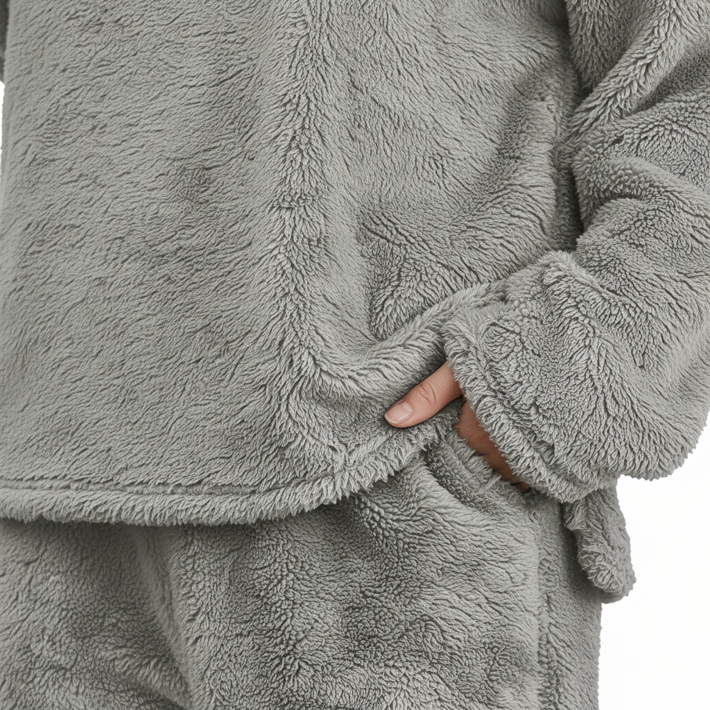 Women's Teddy Fleece Loungewear Set Hoodie & Trousers – Cozy, Relaxing