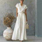 Women's Two-Piece Solid Color Pants Set - Casual Loose Fit Summer Outfit