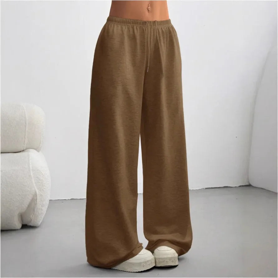 Women's Wide Leg Jogger Trousers - Casual Comfort, Soft Fabric for Everyday Wear