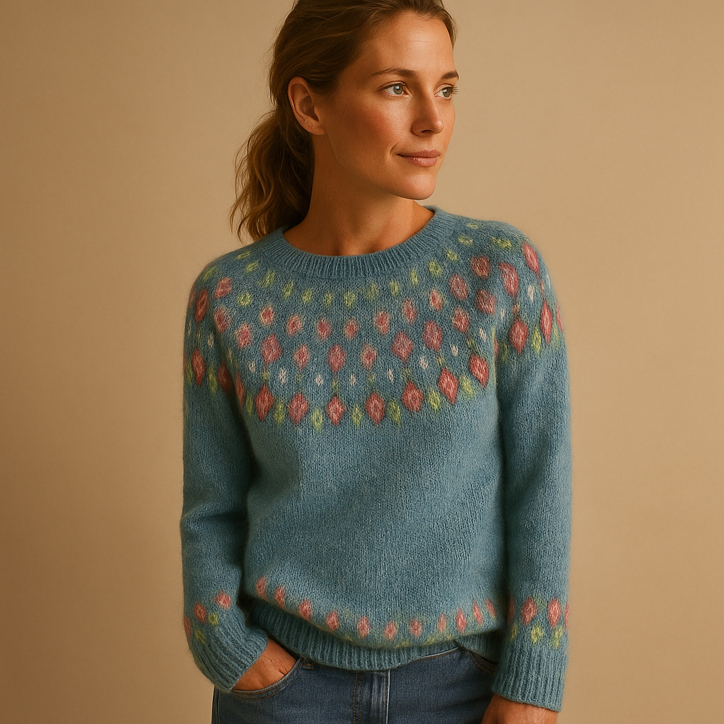 Wool Women's Jumper with Unique Pattern for Casual Wear - Cozy Knit Sweater