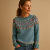 Wool Women's Jumper with Unique Pattern for Casual Wear - Cozy Knit Sweater