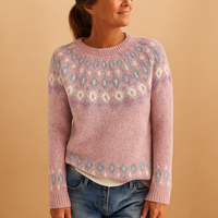 Wool Women's Jumper with Unique Pattern for Casual Wear - Cozy Knit Sweater
