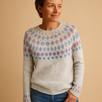 Wool Women's Jumper with Unique Pattern for Casual Wear - Cozy Knit Sweater