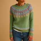 Wool Women's Jumper with Unique Pattern for Casual Wear - Cozy Knit Sweater