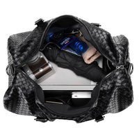Woven Leather Duffle Bag – Travel, Weekend Getaway