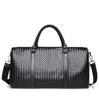 Woven Leather Duffle Bag – Travel, Weekend Getaway