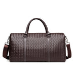 Woven Leather Duffle Bag – Travel, Weekend Getaway