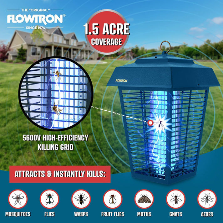 Flowtron Electric Bug Zapper 80W – Outdoor Pest Control, Garden Protection
