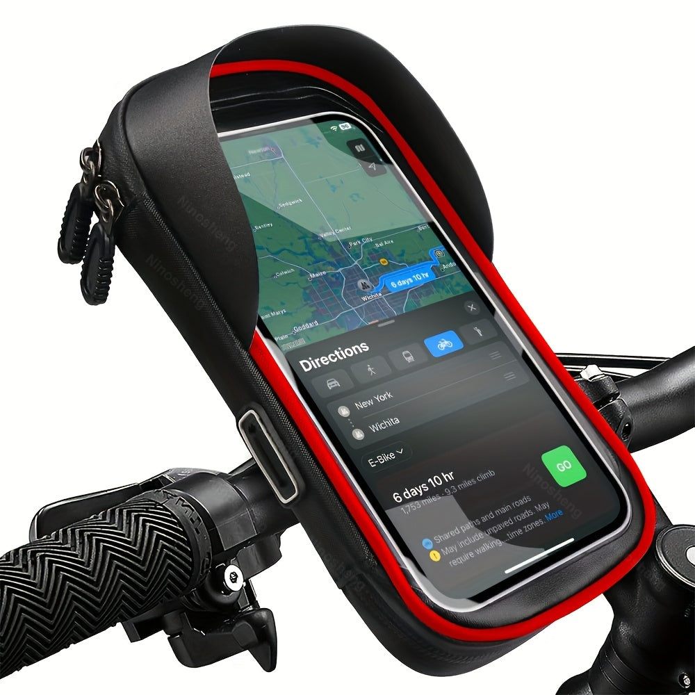 Waterproof Phone Holder for Bicycle and Motorcycle – Handlebar Bag with 360° Rotation