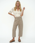 Wide Leg Pants for Women - Comfortable Cotton Blend - Casual Weekend Wear