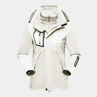 3-in-1 Ski Jacket Women's Hooded Black Waterproof Fleece – Winter Sports, Outdoor Activities
