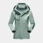 3-in-1 Ski Jacket Women's Hooded Black Waterproof Fleece – Winter Sports, Outdoor Activities