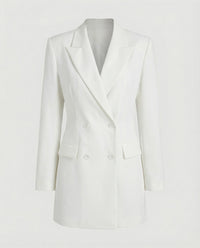 Blazer Dress Double-Breasted Brown Women's – Office, Casual
