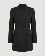 Blazer Dress Double-Breasted Brown Women's – Office, Casual