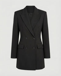 Blazer Dress Double-Breasted Brown Women's – Office, Casual
