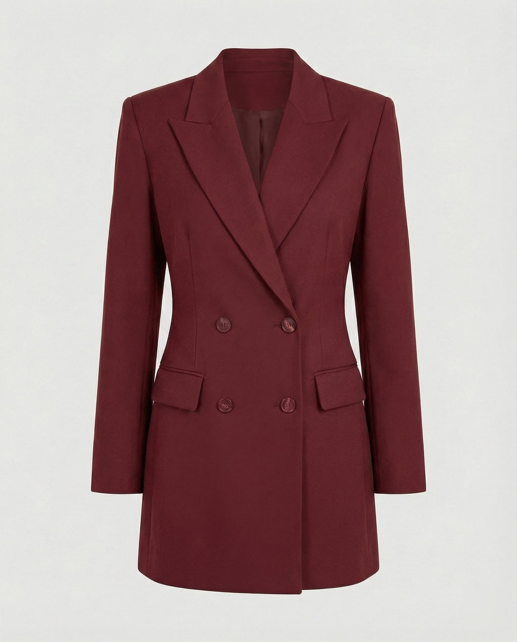 Blazer Dress Double-Breasted Brown Women's – Office, Casual