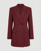 Blazer Dress Double-Breasted Brown Women's – Office, Casual
