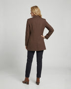 Blazer Dress Double-Breasted Brown Women's – Office, Casual