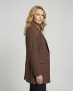 Blazer Dress Double-Breasted Brown Women's – Office, Casual