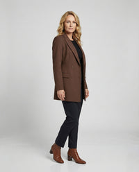 Blazer Dress Double-Breasted Brown Women's – Office, Casual