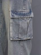 Cargo Jeans Men's Relaxed Fit Multi-Pocket Denim Pants – Casual, Streetwear