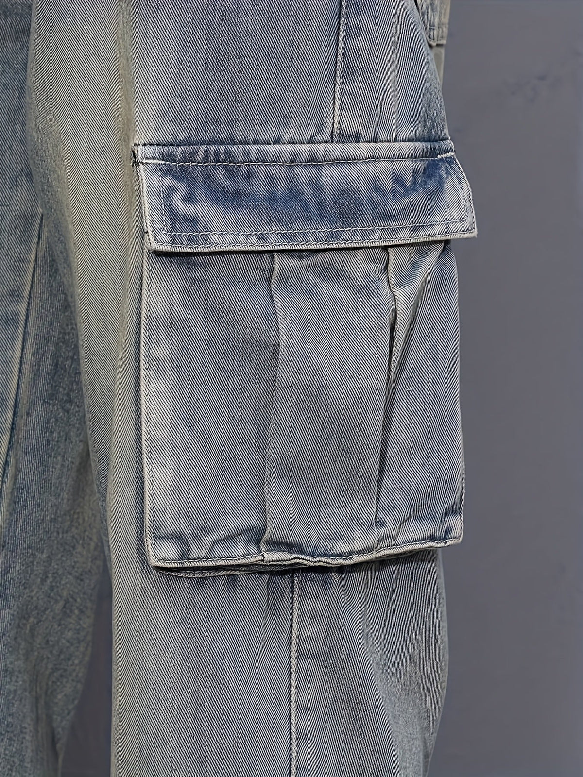 Cargo Jeans Men's Relaxed Fit Multi-Pocket Denim Pants – Casual, Streetwear