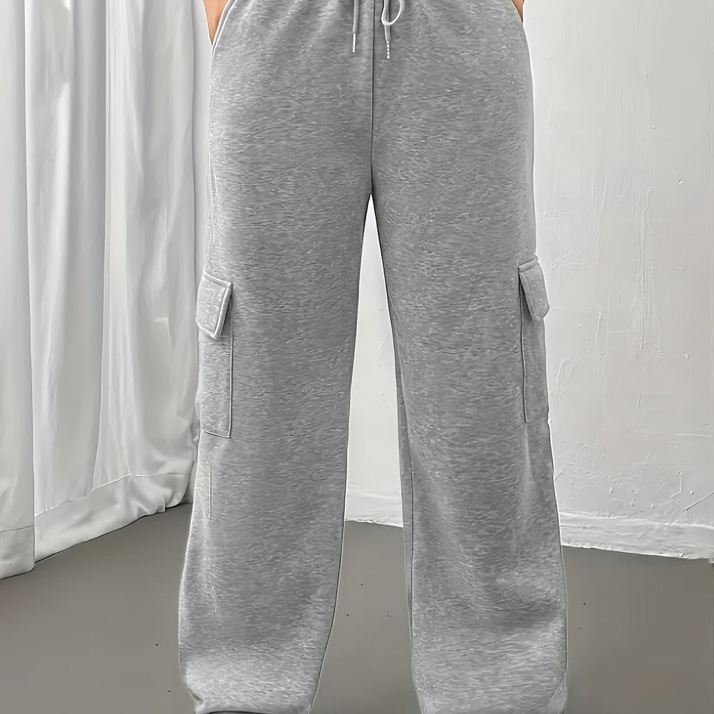 Cargo Joggers Grey Wide Leg Women's – Casual, Office