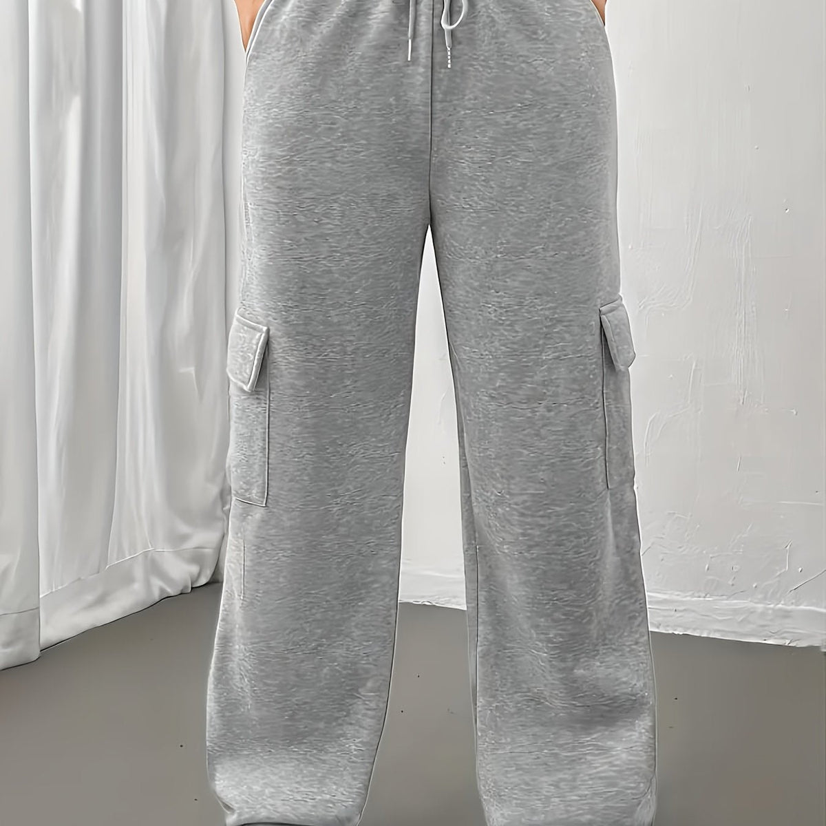 Cargo Joggers Grey Wide Leg Women's – Casual, Office