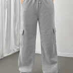 Cargo Joggers Grey Wide Leg Women's – Casual, Office