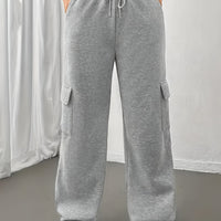 Cargo Joggers Grey Wide Leg Women's – Casual, Office