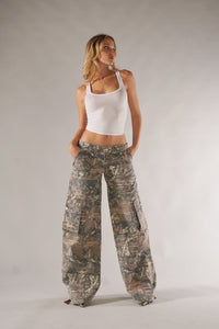 Cargo Pants Women's Camouflage Print Wide Leg – Casual, Streetwear