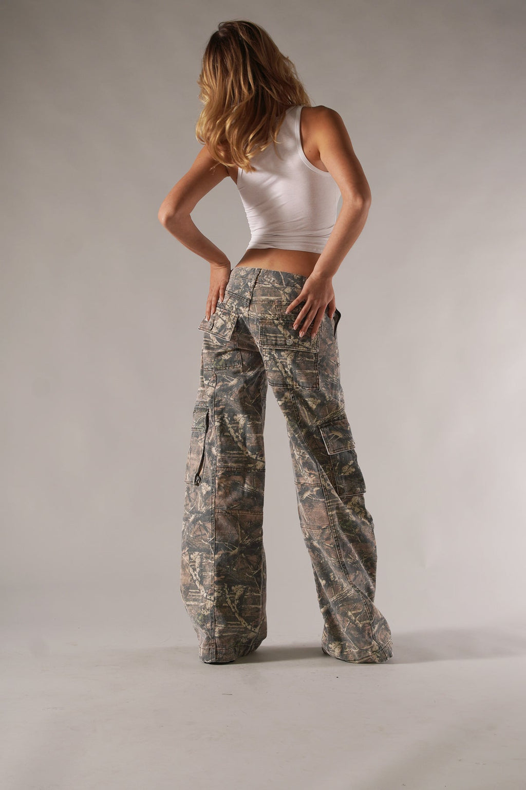 Cargo Pants Women's Camouflage Print Wide Leg – Casual, Streetwear