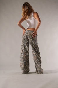 Cargo Pants Women's Camouflage Print Wide Leg – Casual, Streetwear