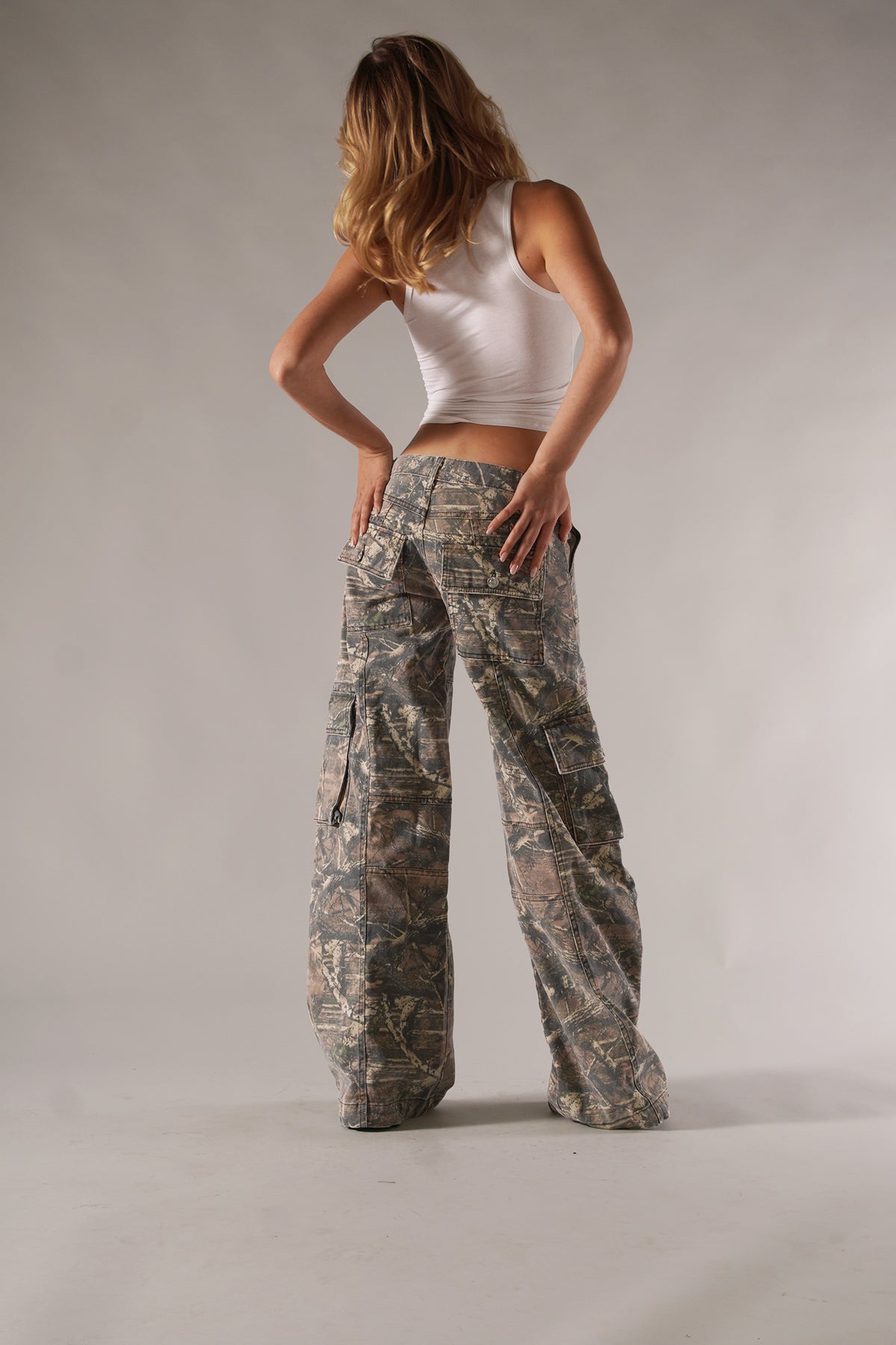 Cargo Pants Women's Camouflage Print Wide Leg – Casual, Streetwear