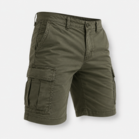 Cargo Shorts Men's Cotton Knee-Length Beige – Casual, Everyday Wear