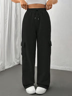 Cargo Sweatpants Women's Grey Relaxed Fit with Drawstring – Casual, Loungewear