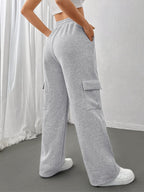 Cargo Sweatpants Women's Grey Relaxed Fit with Drawstring – Casual, Loungewear